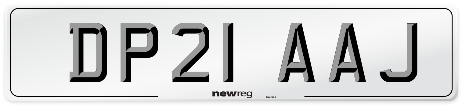 DP21 AAJ Number Plate from New Reg